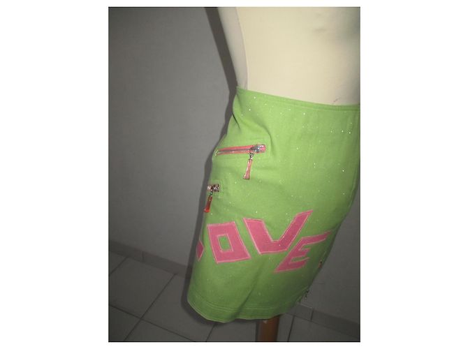Autre Marque Falda Psy Monté Carlo Verde Claro Algodón LOVE - vista 2