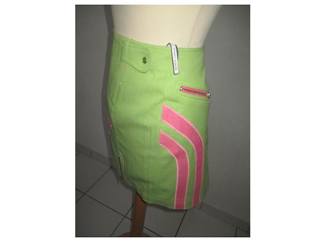 Autre Marque Falda Psy Monté Carlo Verde Claro Algodón LOVE - vista 3