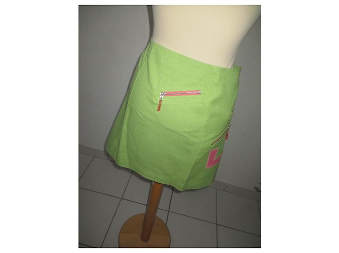 Autre Marque Falda Psy Monté Carlo Verde Claro Algodón LOVE - vista 4