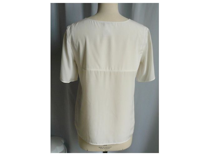 CHANEL UNIFORM Camicetta Camélia maniche lunghe ecru T38 /essere Bianco sporco - vista 3