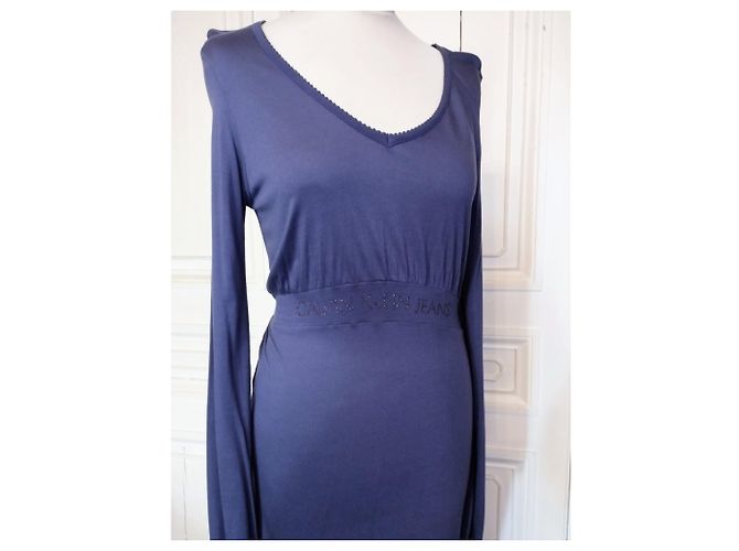CALVIN KLEIN KLEID BAUMWOLLE SEIDE PFLAUME SIGNIERTE PAMPILLEN SPITZEN KLEID TM ODER 38/40 Lila - Ansicht 11