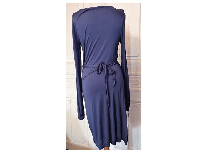 CALVIN KLEIN KLEID BAUMWOLLE SEIDE PFLAUME SIGNIERTE PAMPILLEN SPITZEN KLEID TM ODER 38/40 Lila - Ansicht 12