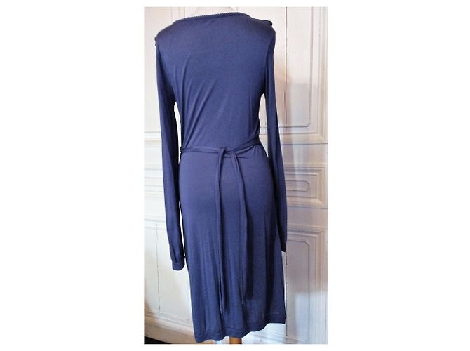 CALVIN KLEIN KLEID BAUMWOLLE SEIDE PFLAUME SIGNIERTE PAMPILLEN SPITZEN KLEID TM ODER 38/40 Lila - Ansicht 13