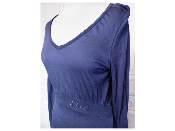 CALVIN KLEIN KLEID BAUMWOLLE SEIDE PFLAUME SIGNIERTE PAMPILLEN SPITZEN KLEID TM ODER 38/40 Lila - Ansicht 15