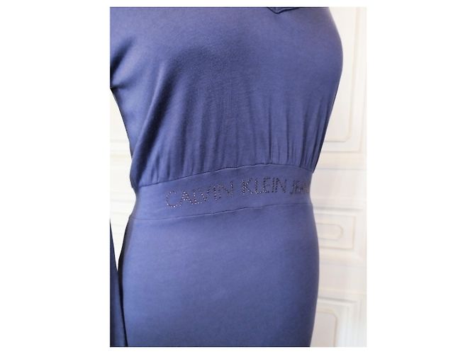 CALVIN KLEIN KLEID BAUMWOLLE SEIDE PFLAUME SIGNIERTE PAMPILLEN SPITZEN KLEID TM ODER 38/40 Lila - Ansicht 18