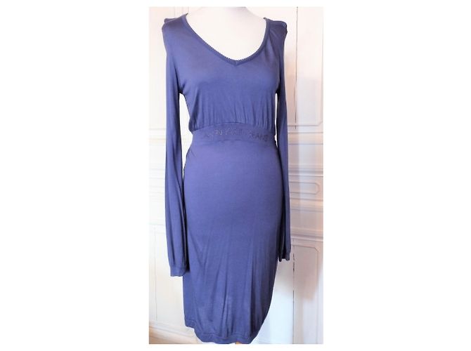 CALVIN KLEIN KLEID BAUMWOLLE SEIDE PFLAUME SIGNIERTE PAMPILLEN SPITZEN KLEID TM ODER 38/40 Lila - Ansicht 9