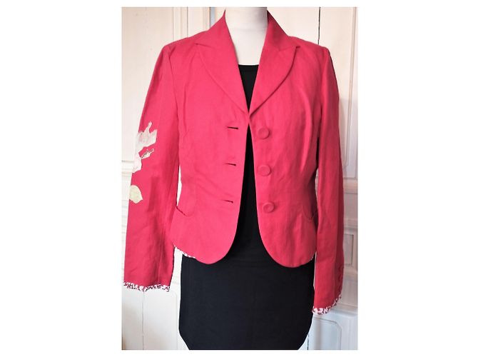KENZO SOLARJACKE MIT BLUMENEINSATZ T 40/42 Rot - Ansicht 13