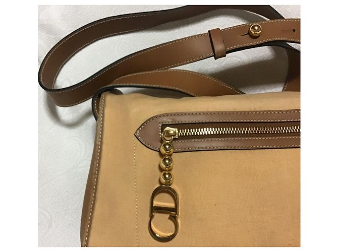 Borsa a tracolla Christian Dior Marrone Beige - vista 3