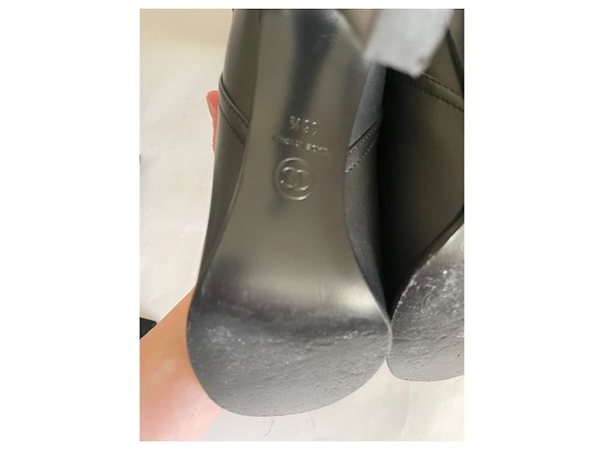 Botas Chanel de piel negra 36.5 Negro - vista 7