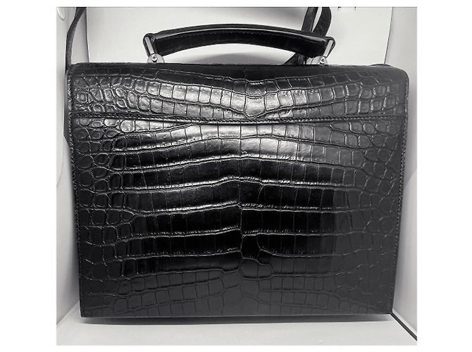 Borsa Saint Laurent in pelle di coccodrillo nera Nero - vista 2