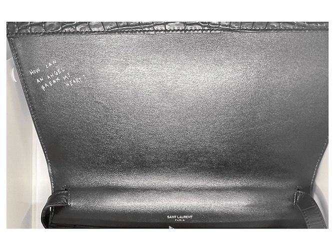 Borsa Saint Laurent in pelle di coccodrillo nera Nero - vista 3