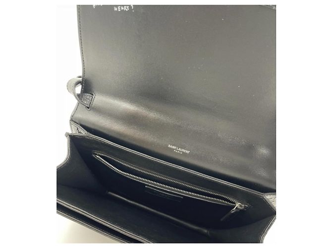 Borsa Saint Laurent in pelle di coccodrillo nera Nero - vista 4