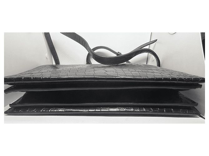 Borsa Saint Laurent in pelle di coccodrillo nera Nero - vista 5