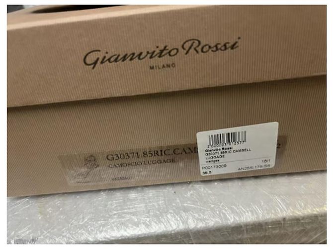 Sandali con zeppa Gianvito Rossi Luggage scamosciato caramello - vista 5