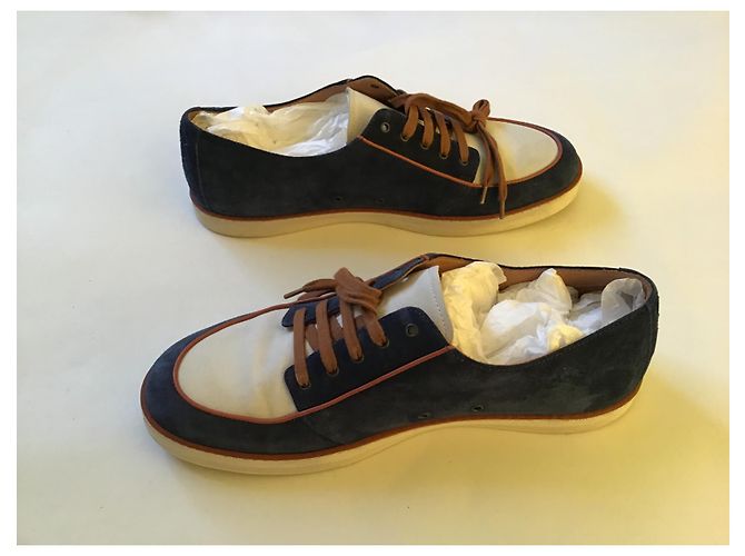 Scarpa bassa da uomo in camoscio di Bottega Veneta Blu navy - vista 3