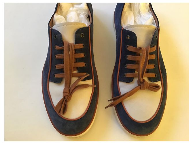 Scarpa bassa da uomo in camoscio di Bottega Veneta Blu navy - vista 4