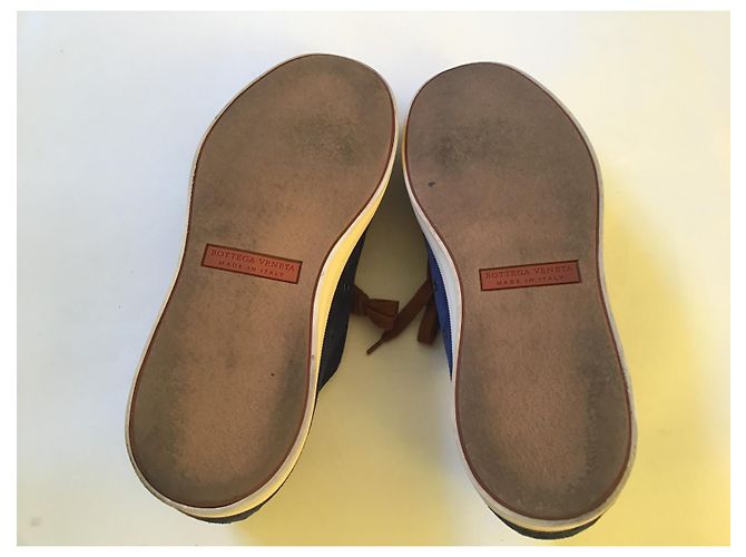 Scarpa bassa da uomo in camoscio di Bottega Veneta Blu navy - vista 6