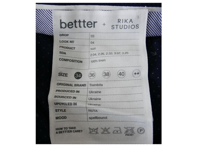 Autre Marque Bettter x Rika Studio Navy Leinenhose Marineblau - Ansicht 7