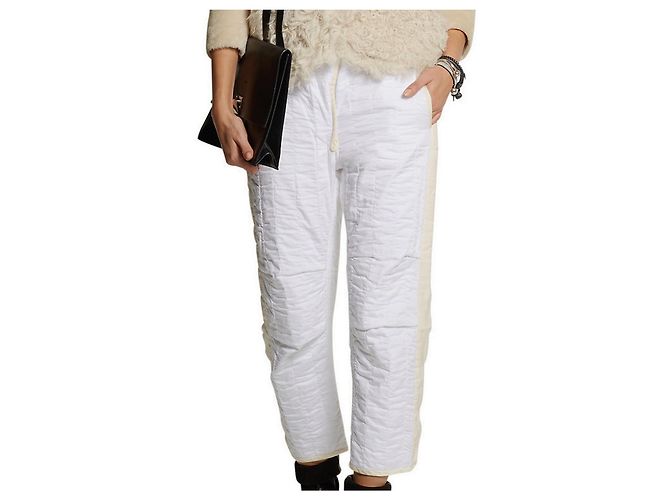 Pantalones acolchados Hamil Isabel Marant de algodón Blanco roto - vista 2