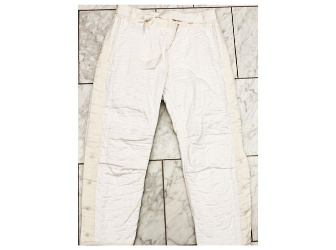 Pantalones acolchados Hamil Isabel Marant de algodón Blanco roto - vista 3