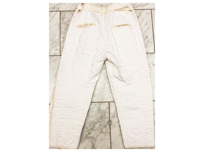 Pantalones acolchados Hamil Isabel Marant de algodón Blanco roto - vista 4