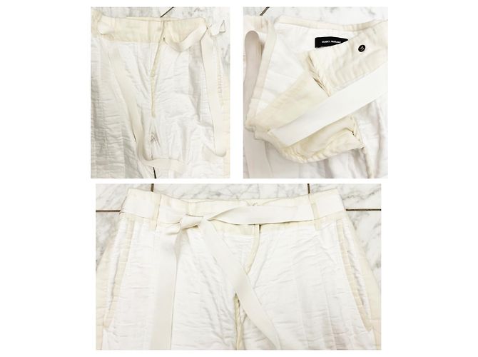 Pantalones acolchados Hamil Isabel Marant de algodón Blanco roto - vista 6