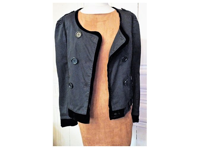 CHAQUETA DE MODA SONIA RYKIEL 4 TEXTURAS T 42 Gris antracita - vista 12