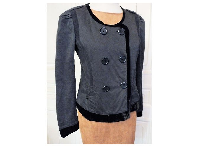 CHAQUETA DE MODA SONIA RYKIEL 4 TEXTURAS T 42 Gris antracita - vista 2