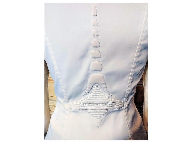 Thierry Mugler CHAQUETA EXCEPCIONAL MUGLER ARMAS GRÁFICAS SERPENTINAS ESPALDA TORRE EIFFEL T36 Blanco - vista 3