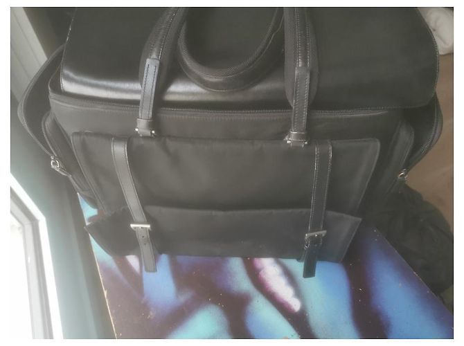 Sac Picnic Prada en Poil de Pony Noir Hazelnut Noisette - vue 2