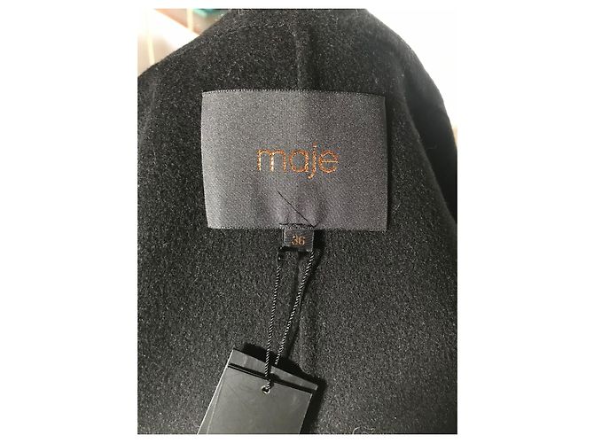 Cappotto Maje in misto lana e cotone bianco e nero - vista 6