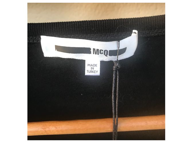 Maglietta a maniche lunghe nera Mcq in cotone 2XL Nero - vista 4