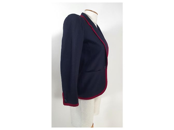 Yves Saint Laurent Blazer de lana azul oscuro M - vista 2