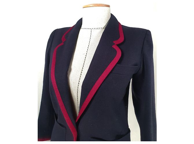Yves Saint Laurent Blazer de lana azul oscuro M - vista 5