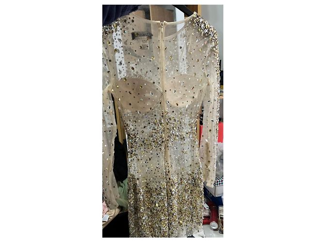 Autre Marque Mini abito con paillettes Jovani Oro D'oro - vista 3
