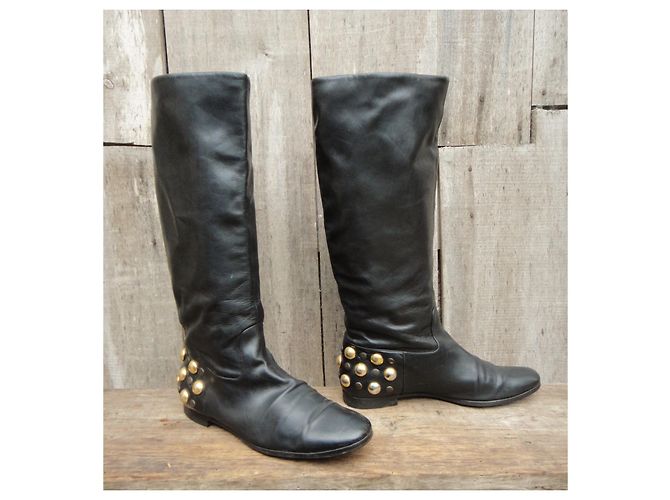 Botas Gucci de piel negra 38,5 FR 37,5 IT Negro - vista 2