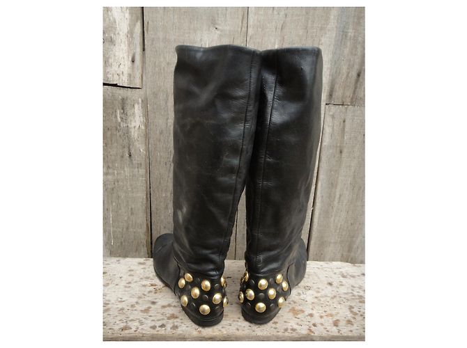 Botas Gucci de piel negra 38,5 FR 37,5 IT Negro - vista 5