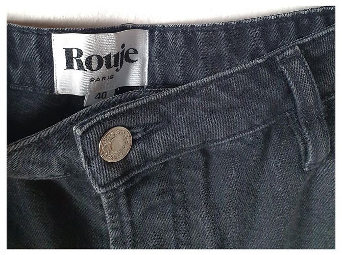 Jeans Rouje Gris Oscuro Algodón Talla 40 Gris antracita - vista 3