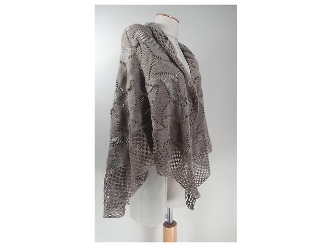 Sciarpa Faliero Sarti in cashmere beige - vista 3