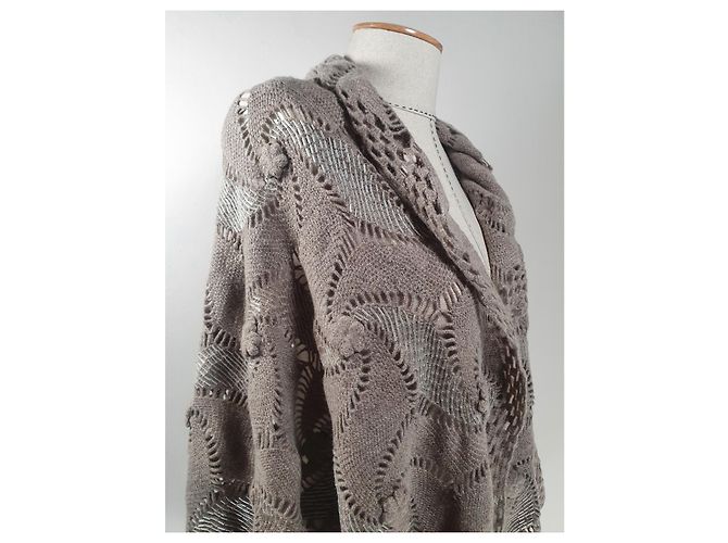 Sciarpa Faliero Sarti in cashmere beige - vista 4
