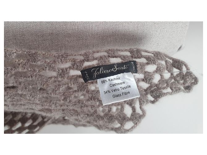 Sciarpa Faliero Sarti in cashmere beige - vista 7