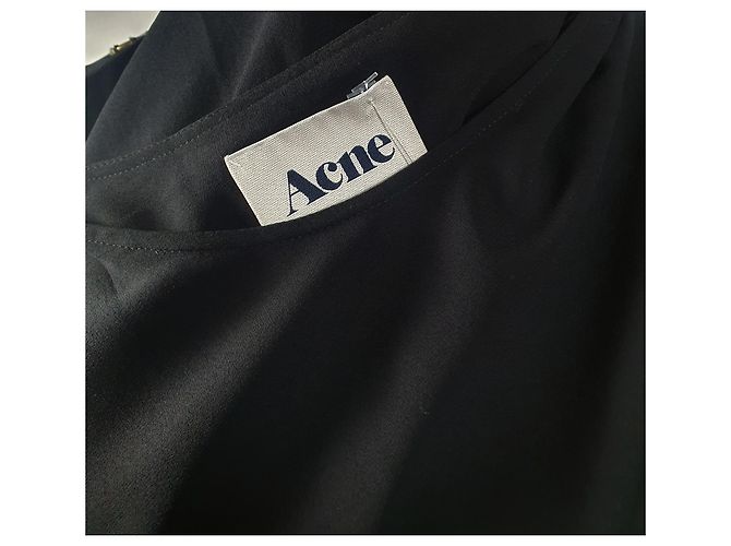 Abito Acne Guerre Crepe Aviator con zip davanti Nero - vista 8