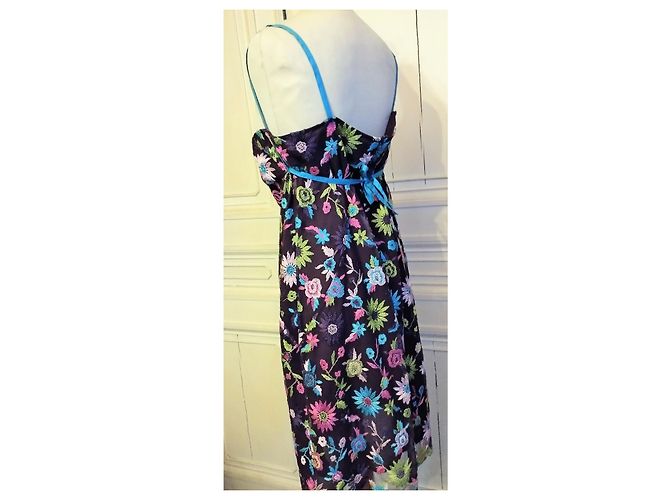 CHRISTIAN LACROIX ABITO COUTURE ABITO BROCHEE foderato WORN T 40/42 Viola scuro - vista 10
