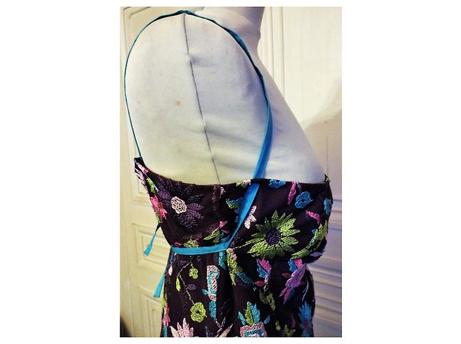 CHRISTIAN LACROIX ABITO COUTURE ABITO BROCHEE foderato WORN T 40/42 Viola scuro - vista 15