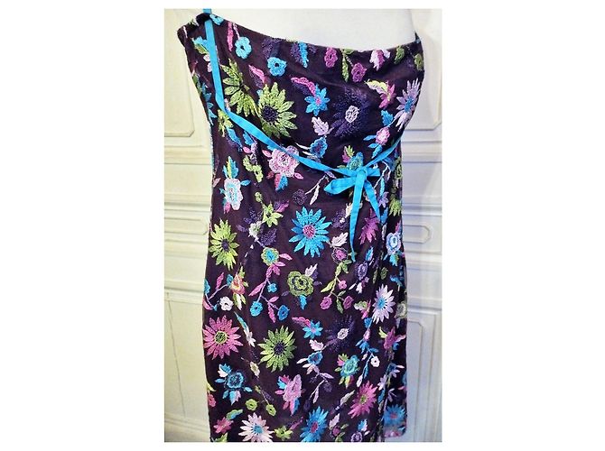 CHRISTIAN LACROIX ABITO COUTURE ABITO BROCHEE foderato WORN T 40/42 Viola scuro - vista 17