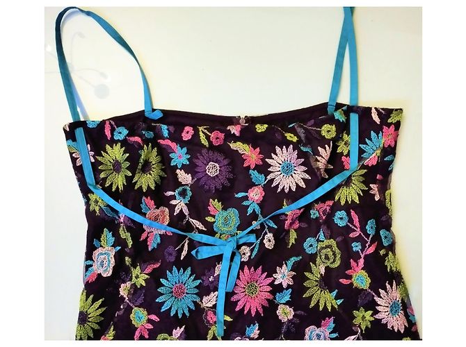 CHRISTIAN LACROIX ABITO COUTURE ABITO BROCHEE foderato WORN T 40/42 Viola scuro - vista 2