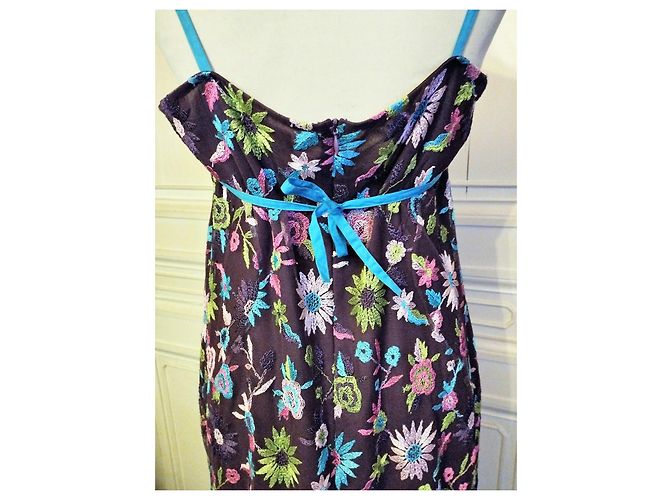 CHRISTIAN LACROIX ABITO COUTURE ABITO BROCHEE foderato WORN T 40/42 Viola scuro - vista 9