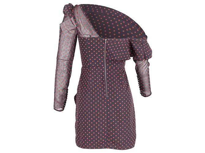 Self portrait Self-Portrait Plumetis Minikleid aus rot bedrucktem Polyester - Ansicht 3