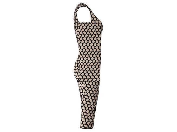 Alexander McQueen Waben-Intarsien-Strickkleid aus beiger Wolle - Ansicht 3