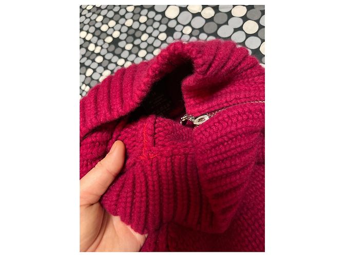 Louis Vuitton Roter Rollkragenpullover aus Kaschmir und Wolle mit Reißverschluss - Ansicht 17